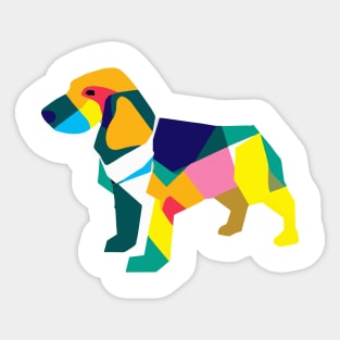 Beagle Retro Pop Art Dog Owner Retro Funny Beagle Sticker